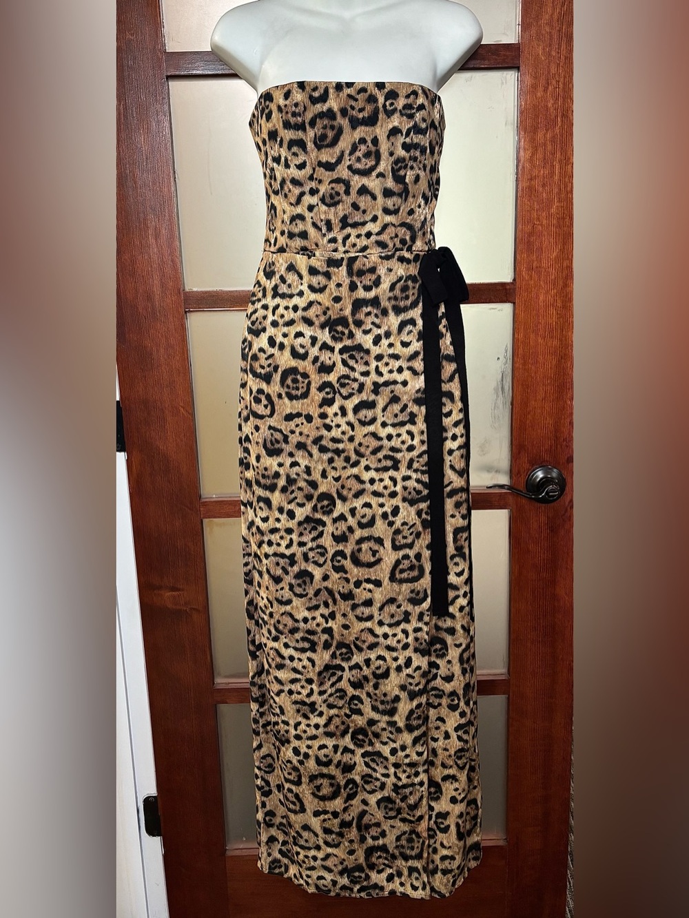 Agua by Agua Bendita Cinefila Leopard Print Strapless Maxi Dress